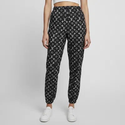 Pre-owned Louis Vuitton Black Monogram Print Nylon Jogging Pants M