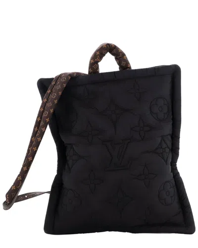 Pre-owned Louis Vuitton Black Monogram Quilted Econyl Nylon Pillow Backpack