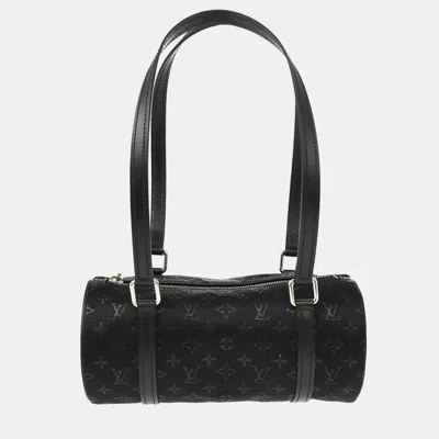 Pre-owned Louis Vuitton Black Monogram Satin Little Papillon