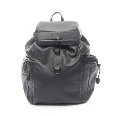 Pre-owned Louis Vuitton Black Monogram Shadow Leather Backpack ()