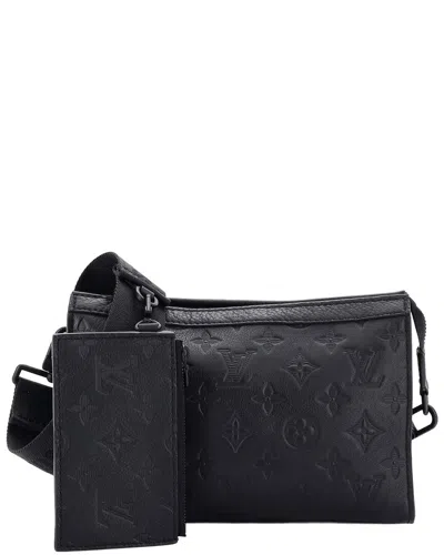 Pre-owned Louis Vuitton Black Monogram Shadow Leather Gaston Wearable Wallet (authentic  Pre-loved)