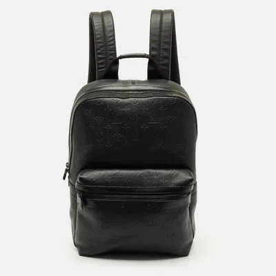 Pre-owned Louis Vuitton Black Monogram Shadow Leather Sprinter Backpack
