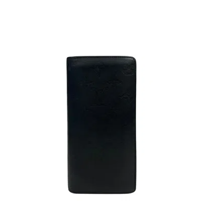 Pre-owned Louis Vuitton Black Monogram Shadow Long Wallet (bi-fold) ()