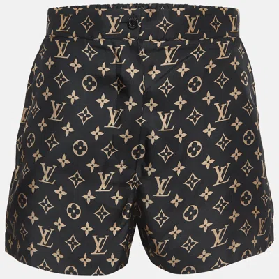 Pre-owned Louis Vuitton Black Monogram Silk Shorts S