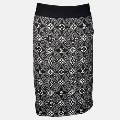 Pre-owned Louis Vuitton Black Monogram Skirt 1854 Retro Feel