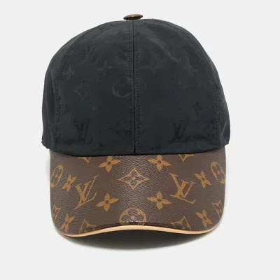 Pre-owned Louis Vuitton Black Monogram Synthetic And Leather Get Ready Cap M