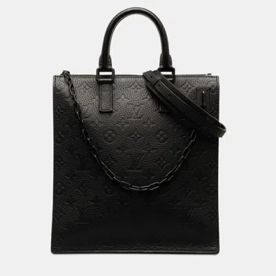 Pre-owned Louis Vuitton Black Monogram Taurillon Sac Plat Tote Bag