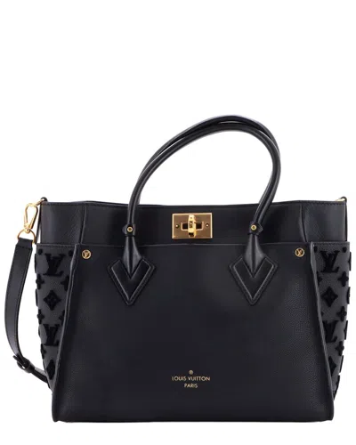Louis Vuitton Black Monogram Tuffetage Leather On My Side Mm (authentic Pre-  Loved)