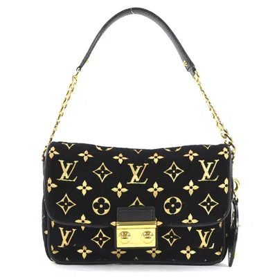 Pre-owned Louis Vuitton Black Monogram Velvet Pochette Shoulder Bag ()