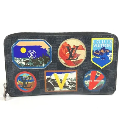 Pre-owned Louis Vuitton Black Multi-color Damier Graphite Long Wallet (bi-fold) ()