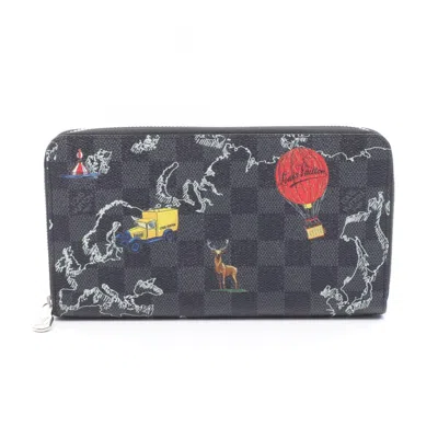 Pre-owned Louis Vuitton Black Multi-color Damier Graphite Long Wallet (bi-fold) ()