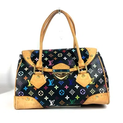 Pre-owned Louis Vuitton Black Multi-color Noir Monogram Multicolore Canvas Handbag Shoulder Bag Tote Bag (pre-