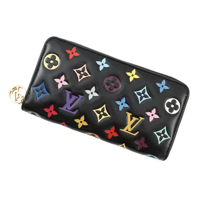 Pre-owned Louis Vuitton Black Multi-color Noir Monogram Multicolore Leather Long Wallet (bi-fold) ()
