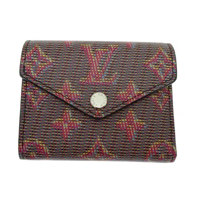 Pre-owned Louis Vuitton Black Multi-color Red Color Wallet (tri-fold) ()