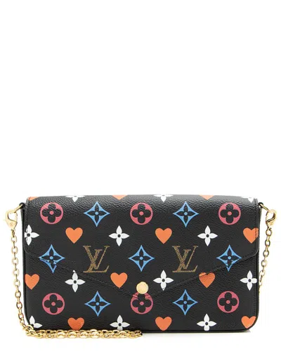 Pre-owned Louis Vuitton Black Multi Monogram Canvas Game On Felicie Pochette (authentic Pre-loved)