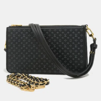 Pre-owned Louis Vuitton Nanogram Pochette Lexington Chain Shoulder Bag In Black