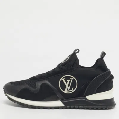 Pre-owned Louis Vuitton Black Neoprene Leather And Mesh Run Away Sneakers Size 39
