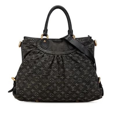 Pre-owned Louis Vuitton Black Noir Canvas Leather Handbag Shoulder Bag ()
