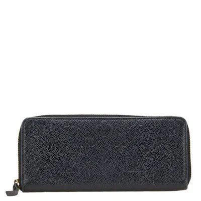 Pre-owned Louis Vuitton Black Noir Cuir Ombre Leather Long Wallet (bi-fold) ()