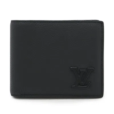 Pre-owned Louis Vuitton Black Noir Cuir Ombre Leather Wallet (bi-fold) ()