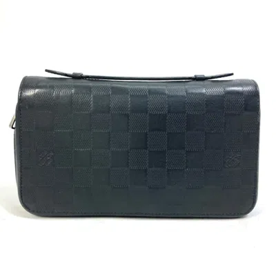 Pre-owned Louis Vuitton Black Noir Damier Infini Leather Coin Purse/coin Case () In Black, Noir