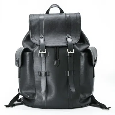 Pre-owned Louis Vuitton Black Noir Epi Leather Backpack () In Black, Noir