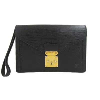 Pre-owned Louis Vuitton Black Noir Epi Leather Clutch Bag Pochette ()