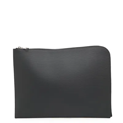 Pre-owned Louis Vuitton Black Noir Epi Leather Clutch Bag Pochette ()