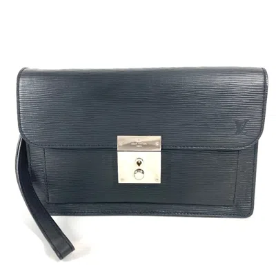 Pre-owned Louis Vuitton Black Noir Epi Leather Clutch Bag Pouch ()