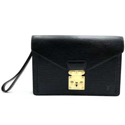 Pre-owned Louis Vuitton Black Noir Epi Leather Clutch Bag () In Black, Noir