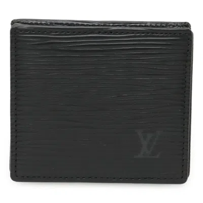 Pre-owned Louis Vuitton Black Noir Epi Leather Coin Purse/coin Case ()