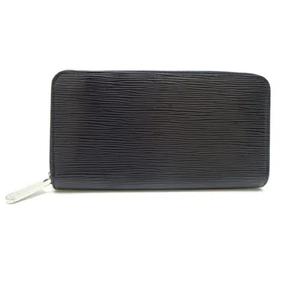 Pre-owned Louis Vuitton Black Noir Epi Leather Long Bill Wallet (bi-fold) ()