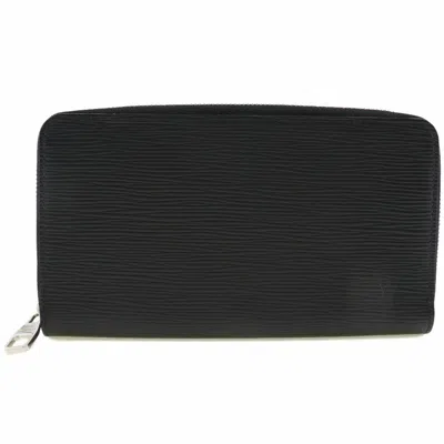 Pre-owned Louis Vuitton Black Noir Epi Leather Long Bill Wallet (bi-fold) () In Black, Noir