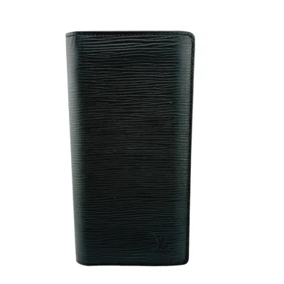 Pre-owned Louis Vuitton Black Noir Epi Leather Long Wallet (bi-fold) ()