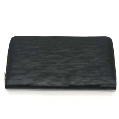 Pre-owned Louis Vuitton Black Noir Epi Leather Long Wallet (bi-fold) ()