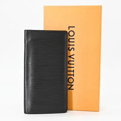 Pre-owned Louis Vuitton Black Noir Epi Leather Long Wallet (bi-fold) ()