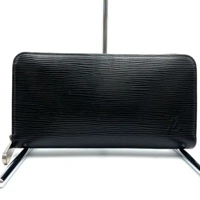 Pre-owned Louis Vuitton Black Noir Epi Leather Long Wallet (bi-fold) () In Black, Noir
