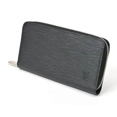 Pre-owned Louis Vuitton Black Noir Epi Leather Long Wallet (bi-fold) () In Black, Noir