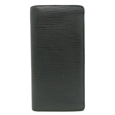 Pre-owned Louis Vuitton Black Noir Epi Leather Long Wallet (bi-fold) () In Black, Noir