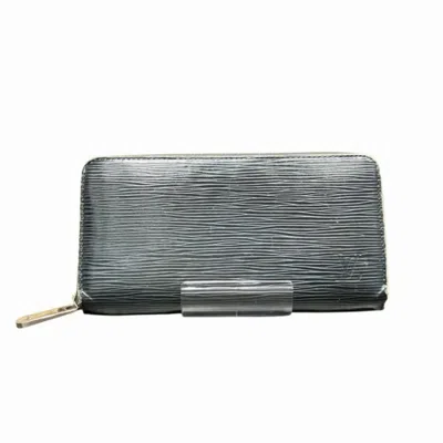 Pre-owned Louis Vuitton Black Noir Epi Leather Long Wallet (bi-fold) () In Black, Noir