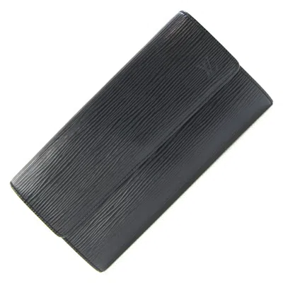Pre-owned Louis Vuitton Black Noir Epi Leather Long Wallet (bi-fold) ()