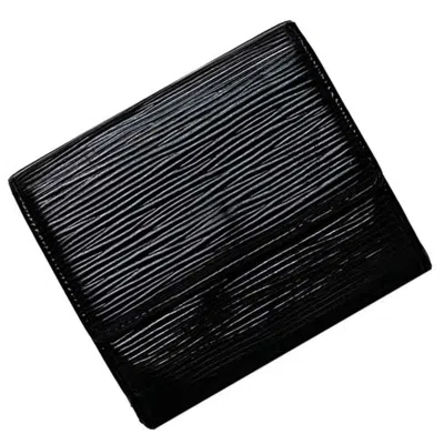 Pre-owned Louis Vuitton Black Noir Epi Leather Wallet (tri-fold) ()