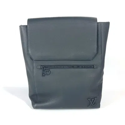 Pre-owned Louis Vuitton Black Noir Leather Backpack Handbag ()