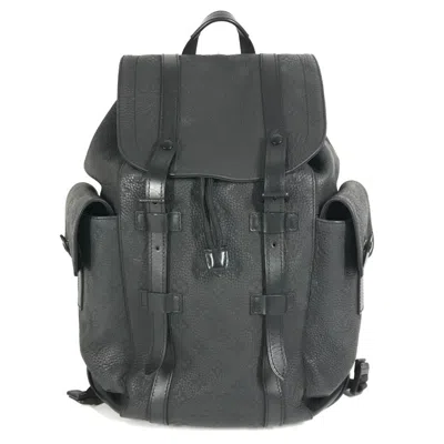 Pre-owned Louis Vuitton Black Noir Leather Backpack ()