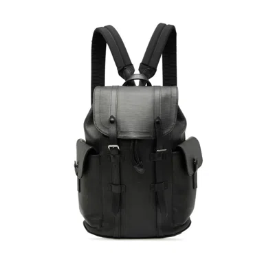 Pre-owned Louis Vuitton Black Noir Leather Backpack ()