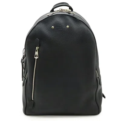Pre-owned Louis Vuitton Black Noir Leather Backpack ()