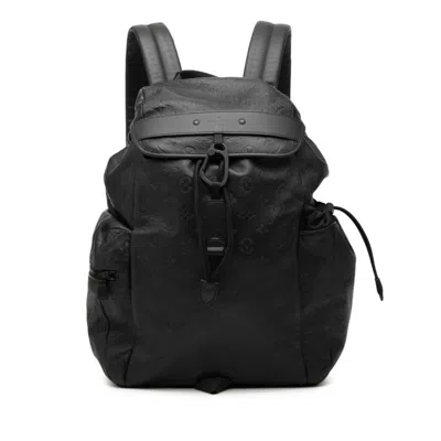 Pre-owned Louis Vuitton Black Noir Leather Backpack () In Black, Noir