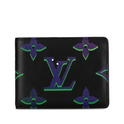 Pre-owned Louis Vuitton Black Noir Leather Bill Wallet (bi-fold) () In Black, Noir