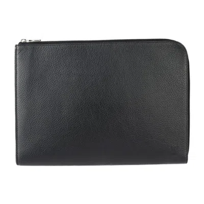 Pre-owned Louis Vuitton Black Noir Leather Clutch Bag Handbag Pochette Pouch ()