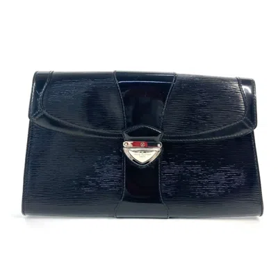 Pre-owned Louis Vuitton Black Noir Leather Clutch Bag Handbag Shoulder Bag ()